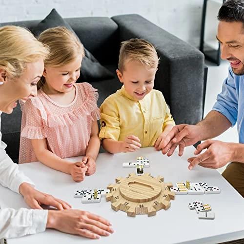 Plusvivo Dominoes Mexican Train Hub Up To 12 Players, Wooden Mexican Train Hub Centerpiece With Felted Bottom Made Of Superior Pine 6 Plusvivo Dominoes Mexican Train Hub Up To 12 Players, Wooden Mexican Train Hub Centerpiece With Felted Bottom Made Of Superior Pine - Image 4