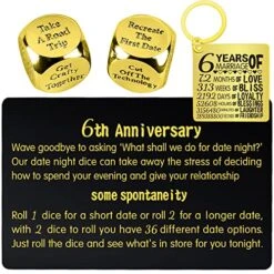 6th Anniversary Date Night Dice Gifts,6th Wedding Anniversary Keychain,6th Anniversary Iron Gifts For Her,6 Yr Anniversary For Him,6th Years Wedding Anniversary,6 Yr Anniversary Game,6th Anniversary