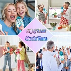 Kingci Kids Microphone, Girls Toy Microphones For Toddler Singing Bluetooth + 18 Pre-Loaded Nursery Rhymes, Birthday Gifts Toys Microphone For 3 4 5 6 7 8 9 10 12 Year Old Girls Boys -Folkmanis Toys Shop 51PlCDTKFuL