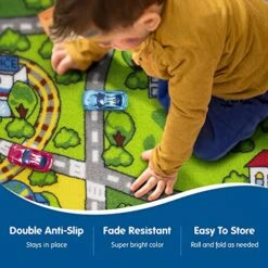 Booooom Jackson Dinosaur Rug,Kids Car Rug Car Mat For Kids Toy Cars,Kids Carpet Playmat Rug Kids Car Play Rug Play Mats For Floor -Folkmanis Toys Shop 51PmB2VfYsL