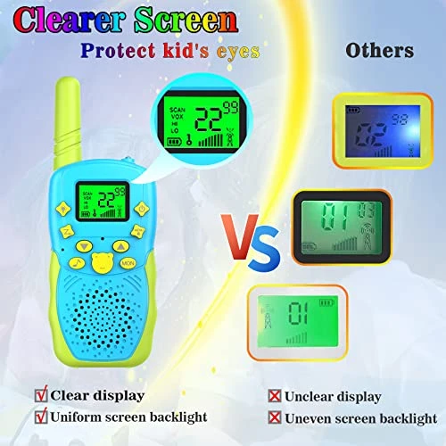 POKPOW Walkie Talkies For Kids Rechargeable 2 Pack Long Range 22 Channels 2 Way Radio Outdoor Kids Toys For Ages 3-12 Camping Hiking Birthday Xmas Easter Gifts For Boys Girls (Blue Pink) 4 POKPOW Walkie Talkies For Kids Rechargeable 2 Pack Long Range 22 Channels 2 Way Radio Outdoor Kids Toys For Ages 3-12 Camping Hiking Birthday Xmas Easter Gifts For Boys Girls (Blue Pink) - Image 2