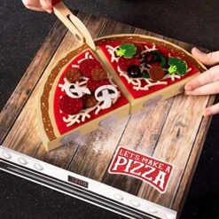 Let's Make A Pizza - Pretend Food Playset With 4 Wooden Pie Slices, 140 Felt Toppings, Wood Roller, And 3-in-1 Cardboard Box Prep Station, Oven, & Serving Table - Cute Cooking Toys For Boys & Girls 9 Let's Make A Pizza - Pretend Food Playset With 4 Wooden Pie Slices, 140 Felt Toppings, Wood Roller, And 3-in-1 Cardboard Box Prep Station, Oven, & Serving Table - Cute Cooking Toys For Boys & Girls -Folkmanis Toys Shop 51PokiOasmL