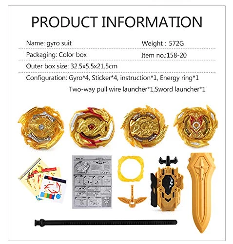 RGoal Bey Burst Starter Battling Top Fusion Metal Master Rapidity Fight With 4D Launcher Grip Set(4 In 1) 4 RGoal Bey Burst Starter Battling Top Fusion Metal Master Rapidity Fight With 4D Launcher Grip Set(4 In 1) - Image 2