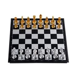 HIZLJJ Chess Set Plastic Chess Magnetic Travel Chess Set With Board That Becomes A Storage Compartment,Great Travel Toy Set With Folding Chess Board Chess