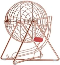 MR CHIPS Professional Steel 11" (Inch) Tall Bingo Cage – Rose Gold Bingo Ball Cage – Bingo Game Cage Only -Folkmanis Toys Shop 51PyyzMXzvL. AC