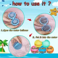 MSTOKIN 12 Pack Reusable Water Balloons For Summer Outdoor Games, Refillable Magnetic Self Sealing Silicone Water Balls For Kids Toys, Easy Quick Fill Water Bombs For Outside Play Fun Activities -Folkmanis Toys Shop 51Pz5ftmK6L