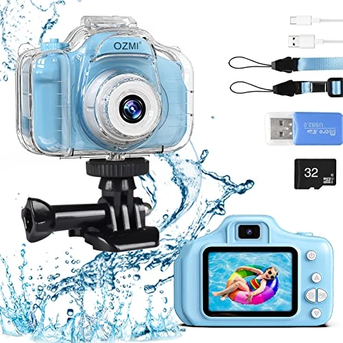 OZMI Kids Waterproof Selfie Camera For Boys, Christmas Birthday Gift For Boys 3 4 5 6 7 8 9 Years Old, Toddler Underwater Sports Camera HD Children Digital Camera 2 Inch Screen With 32GB Card, Blue 3 OZMI Kids Waterproof Selfie Camera For Boys, Christmas Birthday Gift For Boys 3 4 5 6 7 8 9 Years Old, Toddler Underwater Sports Camera HD Children Digital Camera 2 Inch Screen With 32GB Card, Blue