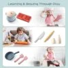 Kitchen Set For Kids Play Kitchen Accessories, Toddler Pretend Baking Cooking Playset, Silicon Cookware Utensils Learning Toys With Play Pots And Pans, Silicon Cutting Toys, Gift For Boys & Girls -Folkmanis Toys Shop 51Q1YisBnyL
