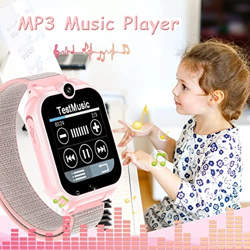 PTHTECHUS Kids Smart Watch For Girls Boys, HD Touch Screen Toys With 18 Puzzle Games MP3 Music Video Player Dual Camera Pedometer Flashlight Alarm Clock,Birthday Toys Gifts For 3-12 Years Old (Pink) 6 PTHTECHUS Kids Smart Watch For Girls Boys, HD Touch Screen Toys With 18 Puzzle Games MP3 Music Video Player Dual Camera Pedometer Flashlight Alarm Clock,Birthday Toys Gifts For 3-12 Years Old (Pink) - Image 4