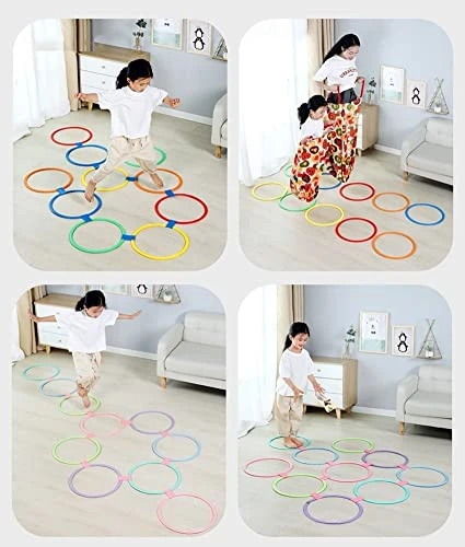 Children's Soft Hopscotch Circle, Sensory Training Fitness Ring, 20 Circles And 20 Buttons, Can Be Assembled At Will (Color : 20pcs, Size : 48cm) 5 Children's Soft Hopscotch Circle, Sensory Training Fitness Ring, 20 Circles And 20 Buttons, Can Be Assembled At Will (Color : 20pcs, Size : 48cm) - Image 3