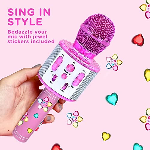 Move2Play, Kids Karaoke Microphone | Personalize With Jewel Stickers | Birthday Gift For Girls, Boys & Toddlers | Girls Toy Ages 3, 4-5, 6, 7, 8+ Years Old 6 Move2Play, Kids Karaoke Microphone | Personalize With Jewel Stickers | Birthday Gift For Girls, Boys & Toddlers | Girls Toy Ages 3, 4-5, 6, 7, 8+ Years Old - Image 4