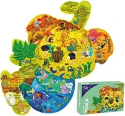 RELOVS Jigsaw Puzzles For Kids Ages 4-8, 8-10, Children Interesting Animal Shaped Puzzle Learning Educational Toys Gifts Games For Boys And Girls (Crocodile-154 Pieces) -Folkmanis Toys Shop 51QLePlUXZL. AC