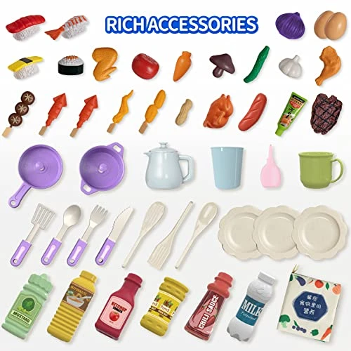 SmartChef Kids Kitchen Playset, 48PCS Kitchen Accessories Toys, Pink Play Kitchen, With Realistic Design, Sound, Lights & Smoke, Pretend Kitchen Toy Set Gifts For 3 4 5 6 7 8+ Year Old Girls & Boys 7 SmartChef Kids Kitchen Playset, 48PCS Kitchen Accessories Toys, Pink Play Kitchen, With Realistic Design, Sound, Lights & Smoke, Pretend Kitchen Toy Set Gifts For 3 4 5 6 7 8+ Year Old Girls & Boys - Image 5