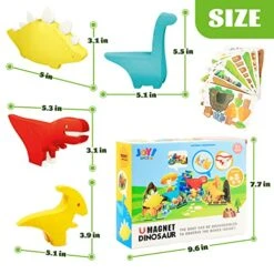 JOY SPOT! 3D Magnetic Dinosaurs Toy Play Set,Dinosaur Puzzles For Kids,Educational Preschool Contruction Game,4 Realistic Jurassic Dinosaur,Dino World Gift Set For Toddlers Learning & Development -Folkmanis Toys Shop 51QTW0vGhoL