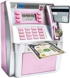 EOBTAIN ATM Piggy Bank For Real Money ATM Savings Bank For Kids Girls Adults Toy Mini Pink ATM Machine ATM Savings Bank Personal Electronic ATM Bank With Balance Calculator 13 EOBTAIN ATM Piggy Bank For Real Money ATM Savings Bank For Kids Girls Adults Toy Mini Pink ATM Machine ATM Savings Bank Personal Electronic ATM Bank With Balance Calculator -Folkmanis Toys Shop 51QThfcK7LL. AC
