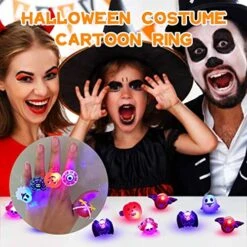 Rvikurc 50PC Christmas Light Up Rings Party Favors For Kids, Glow In The Dark Christmas Party Supplies For Girls Boys, Christmas Stocking Goodie Bag Stuffers Fillers -Folkmanis Toys Shop 51QcH4Vfn6L