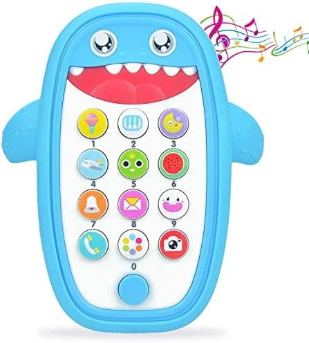 KCWAYS Baby Cell Phone Toy With Removable Silicone Teether Cover, Music, Lights And Games For Learning And Play | Toy Phone For 1,2,3,4 Years Old Toddlers Boys And Girls (Teether Toy Phone - Blue) 6 KCWAYS Baby Cell Phone Toy With Removable Silicone Teether Cover, Music, Lights And Games For Learning And Play | Toy Phone For 1,2,3,4 Years Old Toddlers Boys And Girls (Teether Toy Phone - Blue) - Image 4