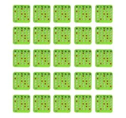 Regal Bingo - Shutter Slide Bingo Cards Only - 6.5” X 6.75” - 4-Ply Green Cardstock - Easy To Read - Red Sliding Windows - Perfect For Large Groups, Bulk Purchasing - Non Repeating Set