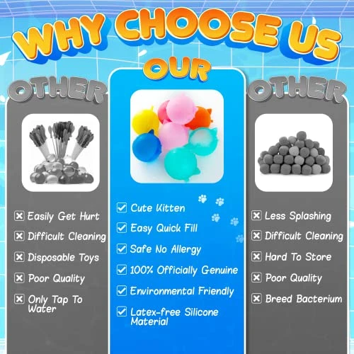 12 PCS Reusable Water Balloons, Silicone Water Balloons Toy,Summer Toys For Kids, Refillable Quick Fill Self Sealing Water Balloons,Outdoor Toy,Pool Toy,Summer Fun Party… 6 12 PCS Reusable Water Balloons, Silicone Water Balloons Toy,Summer Toys For Kids, Refillable Quick Fill Self Sealing Water Balloons,Outdoor Toy,Pool Toy,Summer Fun Party… - Image 4