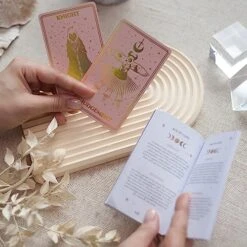CRAFTERIAN Mistyc Minimalistic Tarot Cards With Rainbow Foil 78 Tarot Deck With Gold Edges, For Beginners And Experts With Guide Book. (Pink) 11 CRAFTERIAN Mistyc Minimalistic Tarot Cards With Rainbow Foil 78 Tarot Deck With Gold Edges, For Beginners And Experts With Guide Book. (Pink) -Folkmanis Toys Shop 51QwFVSQwwL