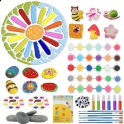 Qtioucp 43Pcs Arts And Crafts Painting Kit With 24 Vibrant Acrylic Paints &12 Glow In The Dark Color,4Pcs 5-Inch Stepping Stone &12Pcs Creativity Stone - Paint Your Own Stepping Stones For Kids 20 Qtioucp 43Pcs Arts And Crafts Painting Kit With 24 Vibrant Acrylic Paints &12 Glow In The Dark Color,4Pcs 5-Inch Stepping Stone &12Pcs Creativity Stone - Paint Your Own Stepping Stones For Kids -Folkmanis Toys Shop 51R2Q XmiYL. AC