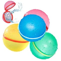 Water Balloons Self-sealing Quick-fill Water Balloons Water Bouncing Splash Water Balloons Pool Outdoor Water Toys Balloons Water War Games Summer Fun Party 4PCS