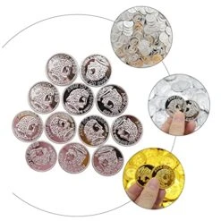 Yardwe 200pcs Christmas Coins Pirate Toy Plastic Coins Pirate Plastic Coin Favors Silver Challenge Coin Souvenir Coin Game Coins Coins Plastic Private Playset Photo -Folkmanis Toys Shop 51R8H1jsB3L