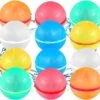 Reusable Water Balloons, Latex-Free Silicone Water Bomb Summer Fun Outdoor Toys, Pool Beach Toys For Kids Adults, Quick Fill Self-Sealing Water Splash Balls Party Supplies-6PCS -Folkmanis Toys Shop 51RNq9Vm7UL