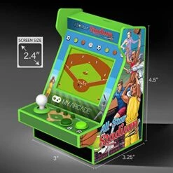My Arcade All Star Stadium Nano Player- Fully Portable Mini Arcade Machine With 207 Retro Games, 2.4" Screen, Green, Small -Folkmanis Toys Shop 51ROB3LpeiL