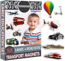 Magdum 25 Fridge Magnets For Toddlers - Transport Kids Magnets For Fridge - Toddler Magnets For Refrigerator - Magnetic Animals - Fridge Magnets For Kids - Animal Magnets - Toddler Fridge Magnets -Folkmanis Toys Shop 51RQXx93N2L. AC 2