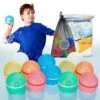 Hiliop Reusable Water Balloons For Kids, Splash Refillable Magnetic Water Balloons Bombs Self Sealing Quick Fill With Mesh Bag (12PCS) -Folkmanis Toys Shop 51RY4xbNmYL