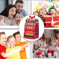 Kids Gumball Slot Machine Toy - Slot Machine Bank With Jackpot Sound & Flashing Lights - Coin Operated Bank - Gumballs Included - Childrens Coin Bank - Candy Dispenser - Playo -Folkmanis Toys Shop 51Ra66pPQhL