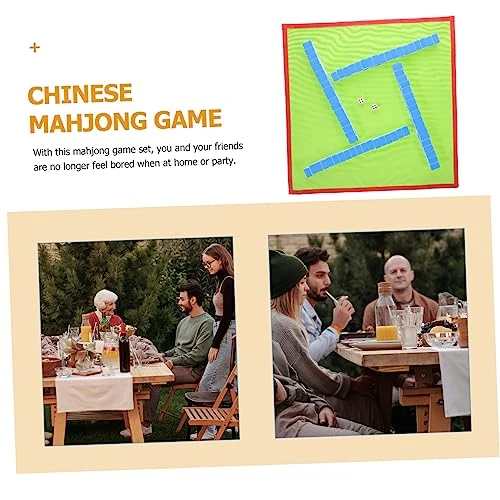 Totority 1 Set Mini Portable Mahjong Travel Set Camping Tablecloth Mini Chess Board American Mahjong Set Party Mahjong Toy With Table Cloth Mahjong Set For Travel Melamine Green Travel Game 5 Totority 1 Set Mini Portable Mahjong Travel Set Camping Tablecloth Mini Chess Board American Mahjong Set Party Mahjong Toy With Table Cloth Mahjong Set For Travel Melamine Green Travel Game - Image 3