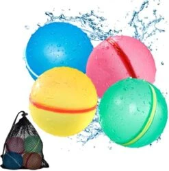 Water Balloons Reusable, 6PCS Water Balls Self Sealing Quick Fill Soft Silicone, Refillable Magnetic Water Bombs Splash Summer Fun For Kids, Outdoor Water Toys For Backyard, Water Games -Folkmanis Toys Shop 51RldsFU8kL. AC