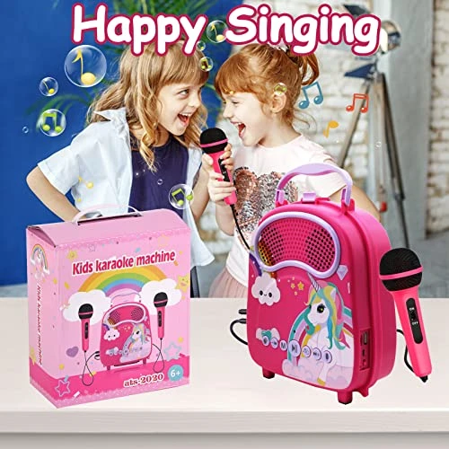 Kids Karaoke Machine For Girls Boys With 2 Microphones Portable Children Singing Machine Includes Voice Change/Storage Space Bluetooth Toddler Karaoke Speaker Toy Gift For Birthday Festival 6 Kids Karaoke Machine For Girls Boys With 2 Microphones Portable Children Singing Machine Includes Voice Change/Storage Space Bluetooth Toddler Karaoke Speaker Toy Gift For Birthday Festival - Image 4