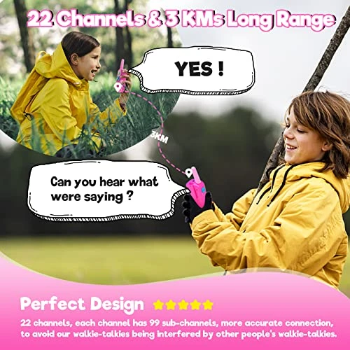 Walkie Talkie For Kids, Toys For 3-14 Year Old Children's, 2 Pack Kids Walkie Talkies 22 Channels 2 Way Radio With Backlit LCD Flashlight, 3 KMs Long Range Gift For Outside, Camping, Hiking 4 Walkie Talkie For Kids, Toys For 3-14 Year Old Children's, 2 Pack Kids Walkie Talkies 22 Channels 2 Way Radio With Backlit LCD Flashlight, 3 KMs Long Range Gift For Outside, Camping, Hiking - Image 2