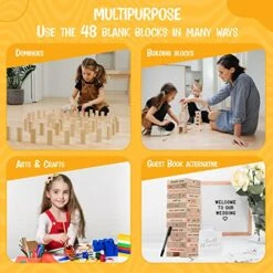 BETTERLINE Wooden Tower Stacking Blocks Game - 48 Pieces - Tumbling Tower Toy For Kids & Adults - Classic Family Game 13 BETTERLINE Wooden Tower Stacking Blocks Game - 48 Pieces - Tumbling Tower Toy For Kids & Adults - Classic Family Game -Folkmanis Toys Shop 51RvlDRtrJL