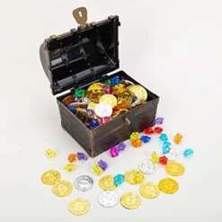 AiFanS Treasure Chest For Kids Prizes,Plastic Treasure Chest With 320 Treasure Gold Coins And Gems/Jewels- Perfect For Pirate Themed Parties And Games 13 AiFanS Treasure Chest For Kids Prizes,Plastic Treasure Chest With 320 Treasure Gold Coins And Gems/Jewels- Perfect For Pirate Themed Parties And Games -Folkmanis Toys Shop 51S1S5Tt8UL