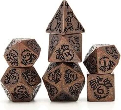 DND Metal Dice Set Role Playing 7PCS Dungeons And Dragons Dice Pathfinder RPG Games DND Dice,Metal Dice Set D&d（Pink） -Folkmanis Toys Shop 51S1maJFciL. AC