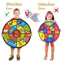 Dart Board For Kids - 29" Double-Sided Velcro Dart Board, Board Games With Sticky Balls And Darts, Indoor/ Outdoor Party Game Toys, Birthday Gifts For 3 4 5 6 7 8 9 10 11 12 Year Old Boys Girls -Folkmanis Toys Shop 51S2QlD4rTL
