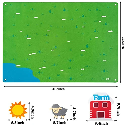 JFEYV Children's Teaching Felt Board, DIY Ocean Farm Animals Story Felt Board Set, Teaching Flannel Graphs For Children Early Learning Interactive Play Kit Wall Hanging Gift (Farm) 7 JFEYV Children's Teaching Felt Board, DIY Ocean Farm Animals Story Felt Board Set, Teaching Flannel Graphs For Children Early Learning Interactive Play Kit Wall Hanging Gift (Farm) - Image 5