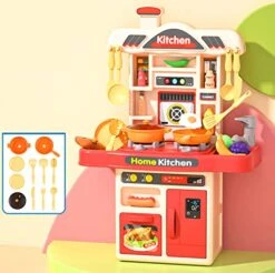Bonlting Toddler Kitchen Toy Playset Play Sink With Running Water And Cooking Pan Utensils Play Kitchen Games For Boys Girls