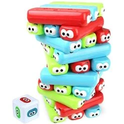 Wonuu Tumbling Timbers Block Wooden Stacking Game Colored Cartoon Plastic Building Blocks Board Educational Toy Games 8 Wonuu Tumbling Timbers Block Wooden Stacking Game Colored Cartoon Plastic Building Blocks Board Educational Toy Games -Folkmanis Toys Shop 51SKN1sA8mL