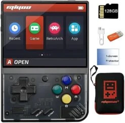 Miyoo Mini Plus Handheld Game Console 3.5 Inch Classic System Retro Video Games Consoles Portable Rechargeable Hand Held 64G With Case (Black) -Folkmanis Toys Shop 51SU0BTONqL. AC