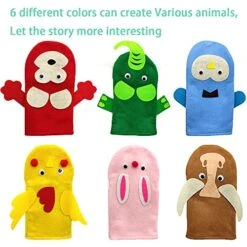 6 Pieces DIY Hand Puppets Making Kit Felt Sock Creative Art Craft Making Your Own Puppets Colorful Pompoms Wiggle Googly Eyes Storytelling Role Play Party Supplies