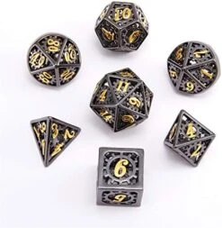 Metal Dice Set D&D, Dungeons And Dragons DND Dice Set, Retro Number Rainbow Unique Polyhedron Game Metal Dice Set -Folkmanis Toys Shop 51SyE0rV0ZL. AC