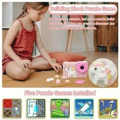 2023 New Upgrade Building Block Kids Camera With Unicorn Pop Purse Gift, 2.4-inch 1080P HD Camera For Kids Toddler, Toys For 3 4 5 6 7 8 9 Year Old Girls With 32GB SD Card - Pink -Folkmanis Toys Shop 51SzXtkVzpL
