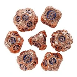 IUSTIDIE Metal Dice Set D&D, 7-Die DND Dice Metal Gear Dice With Dice Gift Bag For DND Dungeons And Dragons Role Playing Games (Red Copper Blue) -Folkmanis Toys Shop 51T3K60HLcL