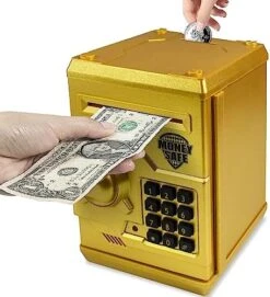 Cargooy Mini ATM Piggy Bank ATM Machine Best Gift For Kids,Electronic Code Piggy Bank Money Counter Safe Box Coin Bank For Boys Girls Password Lock Case (Purple) -Folkmanis Toys Shop 51TD68 x1L. AC