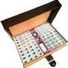 LINAZI Chinese Mahjong Game Set With Carrying Travel Case,Large 144 High-Grade Tiles With Arabic Numerals,Lvory White -Folkmanis Toys Shop 51TFJ1tKCwL